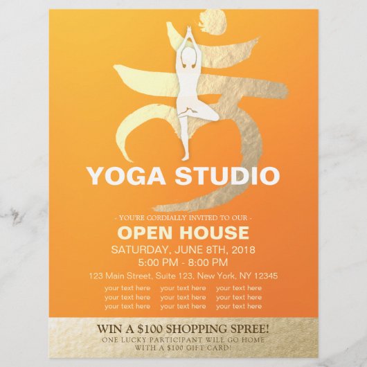 YOGA Studio Open House Meditation Root Chakra Sign Flyer (Vorne)