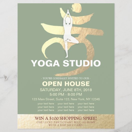 YOGA Studio Open House Meditation Root Chakra Sign Flyer (Vorne)
