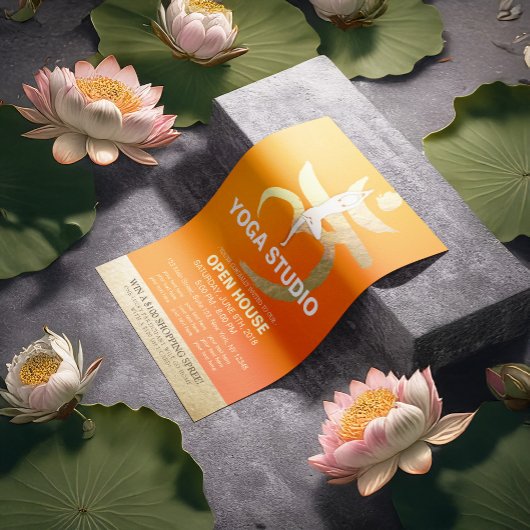 YOGA Studio Open House Meditation Root Chakra Sign Flyer