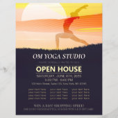 YOGA Studio Open House Sunset Moon Salutation Pose Flyer (Vorne)