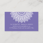 Yoga Studio Pink Lila Mandala Minimalistisch Visitenkarte (Rückseite)