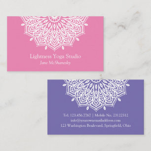 Yoga Studio Pink Lila Mandala Minimalistisch Visitenkarte