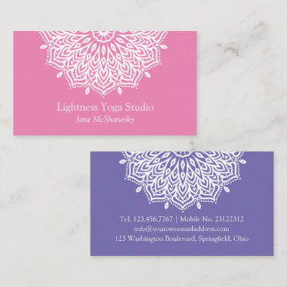Yoga Studio Pink Lila Mandala Minimalistisch Visitenkarte
