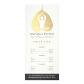 YOGA Studio Price List Mediation Pose Bodhi Leaf Werbekarte (Vorne)