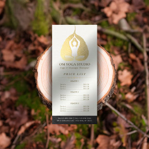 YOGA Studio Price List Mediation Pose Bodhi Leaf Werbekarte