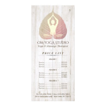 YOGA Studio Price List Mediation Pose Bodhi Leaf