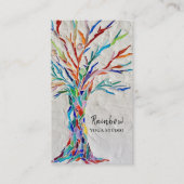 Yoga Studio Rainbow Tree Business Card Visitenkarte (Vorderseite)