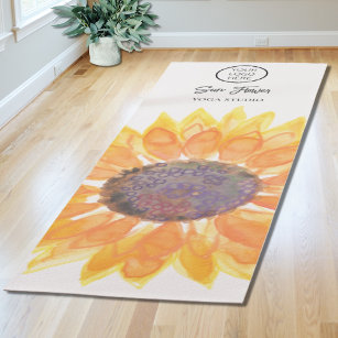 Yoga Studio Round Logo Sonnenblume Yogamatte