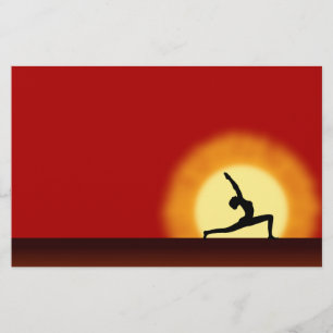 Yoga Studio Sunrise Warrior Pose Silhouette Flyer