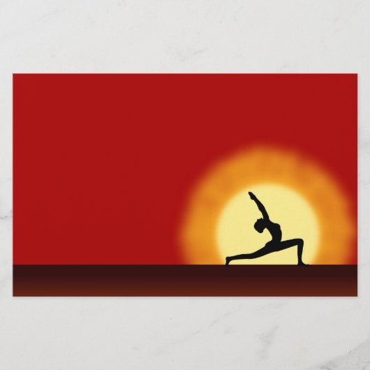 Yoga Studio Sunrise Warrior Pose Silhouette Flyer (Vorne)