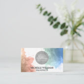 Yoga Studio Teacher | Aquarell Visitenkarte (Stehend Vorderseite)