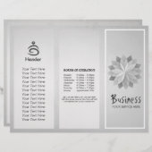 Yoga Studio Tri-Fold Broschüre Lotus Floral Mandal (Vorne/Hinten)