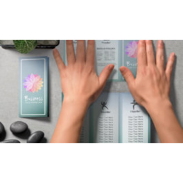 Yoga Studio Tri-Fold Broschüre Lotus Floral Mandal