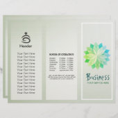 Yoga Studio Tri-Fold Broschüre Lotus Floral Mandal (Vorne/Hinten)