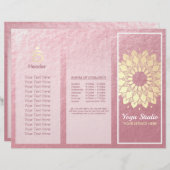 Yoga Studio Tri-Fold Broschüre Lotus Floral Mandal (Vorne/Hinten)
