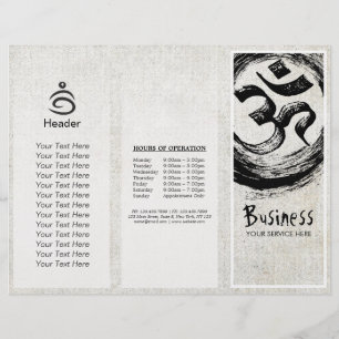 Yoga Studio Tri-Fold Broschüre OM ZEN Symbole