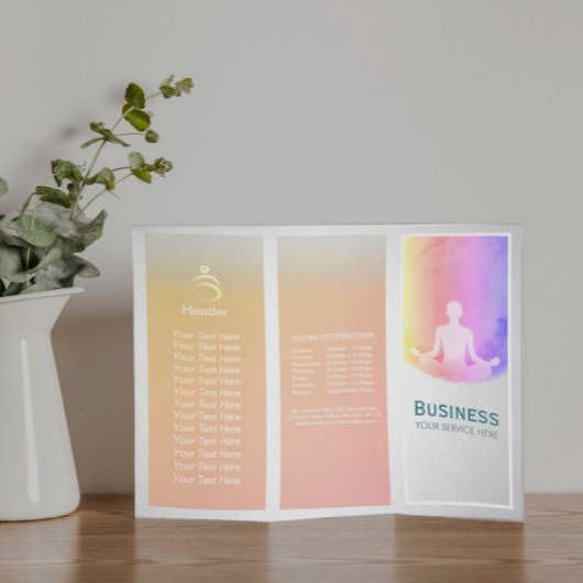 Yoga Studio Tri-Fold Broschüren Life Coach Healer