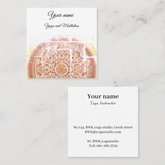 Yoga Studio Visitenkarte (Vorne/Hinten)