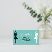 Yoga Studio Visitenkartenvorlage mit Pose Logo Visitenkarte (Stehend Vorderseite)