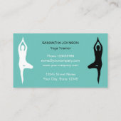Yoga Studio Visitenkartenvorlage mit Pose Logo Visitenkarte (Rückseite)
