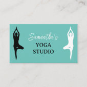 Yoga Studio Visitenkartenvorlage mit Pose Logo Visitenkarte (Vorderseite)