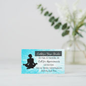 Yoga Studio Zen Themed Blue und Black Visitenkarte (Stehend Vorderseite)