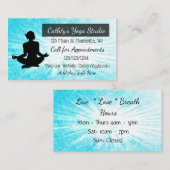 Yoga Studio Zen Themed Blue und Black Visitenkarte (Vorne/Hinten)