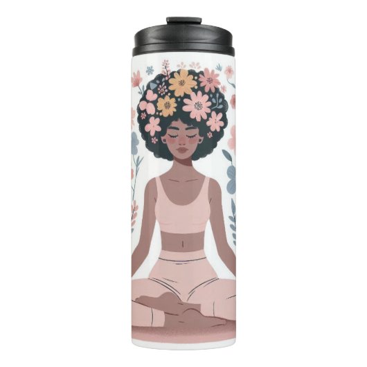 Yoga-Sukhasana-Flasche Thermosbecher (Vorderseite)