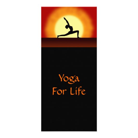 Yoga Sunrise Yoga Pose Silhouette Werbekarte (Vorne)