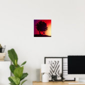 Yoga Sunset Art Poster (Heimbüro)
