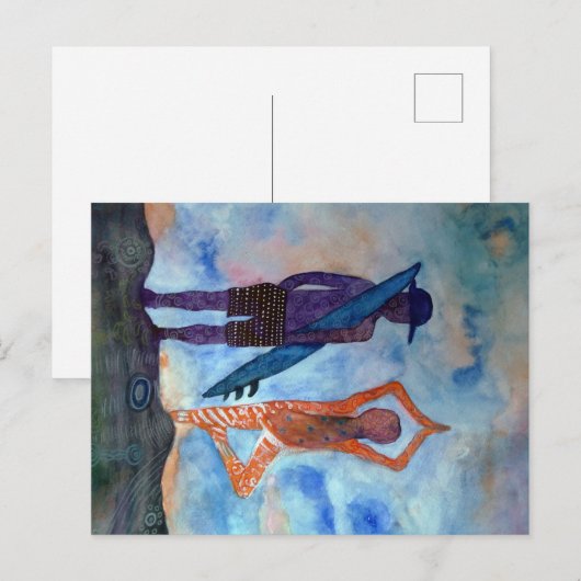 Yoga Surf Sunset Postkarte (Vorne/Hinten)