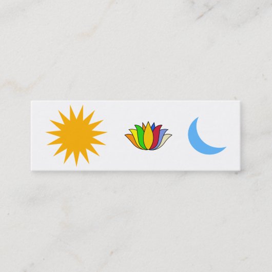 Yoga-Symbole zur Selbstverwirklichung Mini Visitenkarte (Vorderseite)