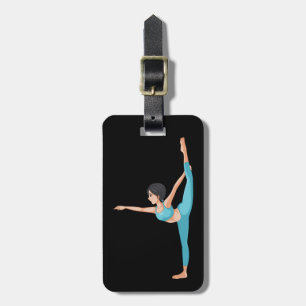 Yoga-Tänzerin-Pose Frau beim Stretching Gepäckanhänger