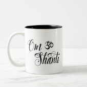 Yoga-Tasse OM Shanti Zweifarbige Tasse (Links)