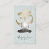Yoga Teacher Gold Om Symbol Stilvolle Imitate Line Visitenkarte (Vorderseite)