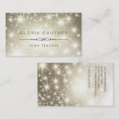 Yoga Teacher - Sparkling Bokeh Glitzer Visitenkarte (Vorne/Hinten)