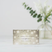 Yoga Teacher - Sparkling Bokeh Glitzer Visitenkarte (Stehend Vorderseite)