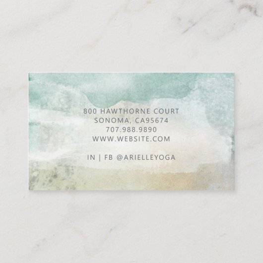 Yoga Terachert Serene Abstract Watercolor Visitenkarte (Rückseite)