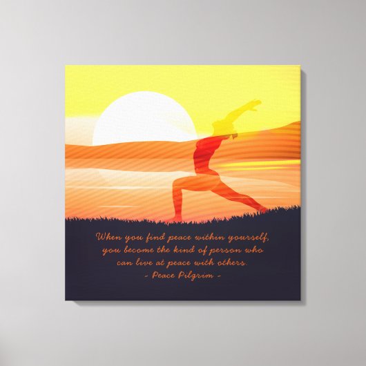 Yoga Tescher Sun Salutation Halbmond Pose Quotes Leinwanddruck (Vorderseite)