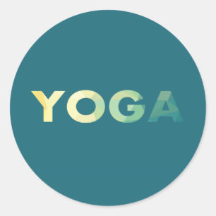 Yoga Text farbenfroh Runder Aufkleber