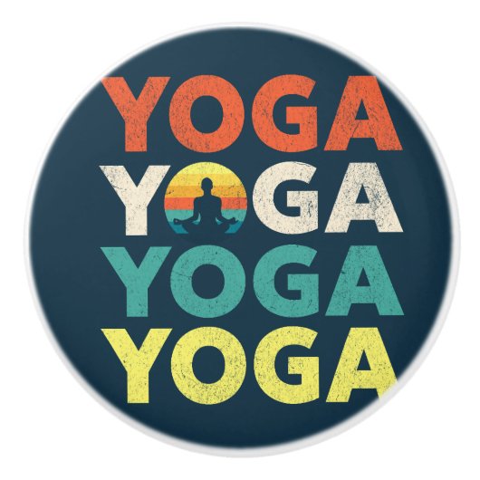 Yoga-Textentwurf Keramikknauf (Vorderseite)