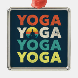 Yoga-Textentwurf Ornament Aus Metall