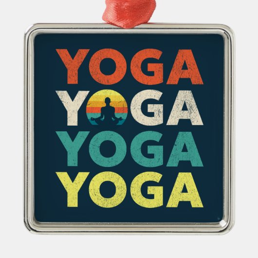 Yoga-Textentwurf Ornament Aus Metall (Vorne)