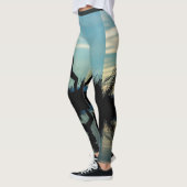 Yoga-Thema Silhouette mit Wasserreflektion Leggings (Links)