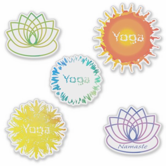 Yoga Themed Sticker Set (Vorderseite)