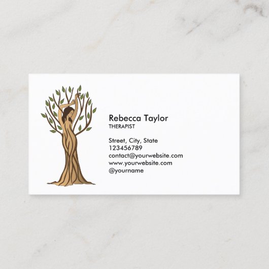 Yoga Therapy Psychology Life Coach Tree of Life B Visitenkarte (Rückseite)