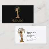 Yoga Therapy Psychology Life Coach Tree of Life B Visitenkarte (Vorne/Hinten)