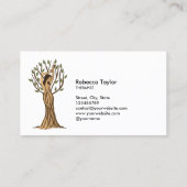 Yoga Therapy Psychology Life Coach Tree of Life B Visitenkarte (Rückseite)
