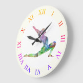 Yoga Time Große Wanduhr (Winkel)