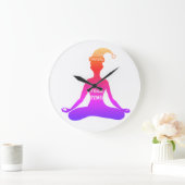 Yoga Time Wall Clock Große Wanduhr (Zuhause)